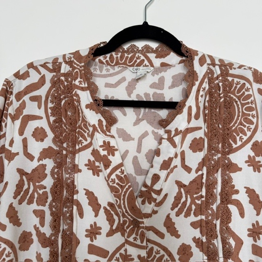 Cato Boho Paisley Pocket Dress XL | Lace Detail | Flowy Cottagecore Style - Picture 3 of 10